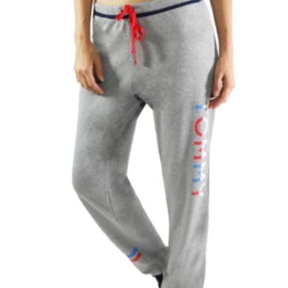 Tommy Hilfiger Women's Cozy Logo Jogger Grey Pants - Picture 1 of 6